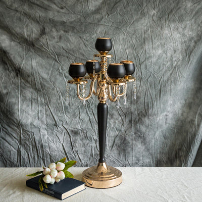 Table Candelabra, Tall Candelabra, Candelabra Candle Holder, Decorative Candle Holder, Candelabra Centerpieces#color_black-gold