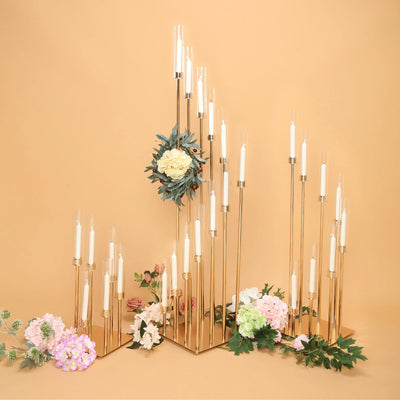gold candlestick holders, gold candelabra, candelabra centerpieces, table candelabra, taper candle holders#size_parent