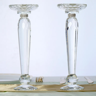 glass pillar candle holders, Tall Candle Holder, Crystal Pillar Candle Holder, Floral Stand, tall glass pillar candle holders#color_clear