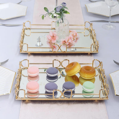 mirrored vanity tray, Decorative Serving Trays, Metal Trays, Rectangle Serving Trays, mirrored perfume tray#color_parent