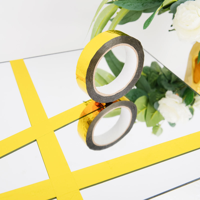 100 Yds | Gold Metallic Film DIY Shelf Craft Tape, Mylar Film Tape With Acrylic Adhesive