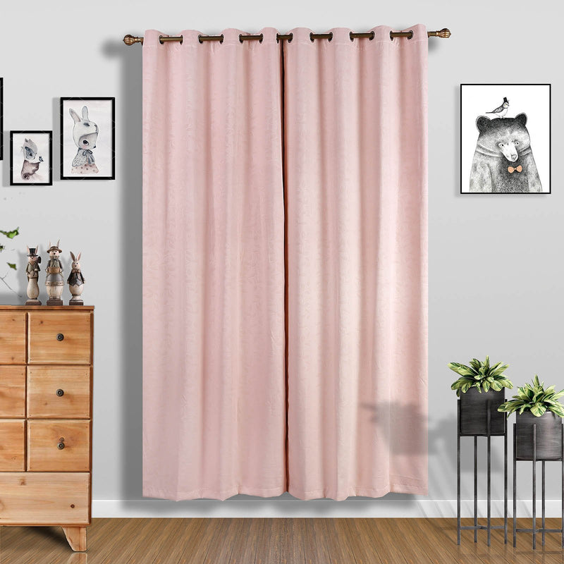 2 Pack Embossed Thermal Blackout Soundproof Curtain Panels With Chrome Grommet Window Treatment 52