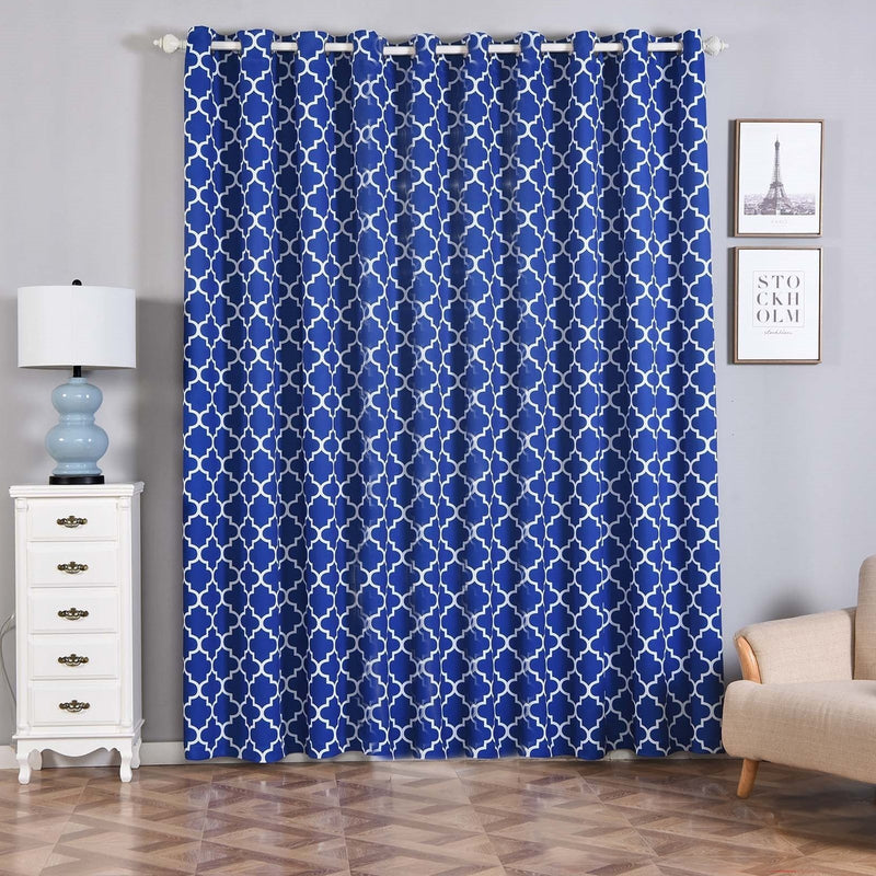 2 Pack | Lattice Print Thermal Blackout Curtains With Chrome Grommet Window Treatment Panels - 52