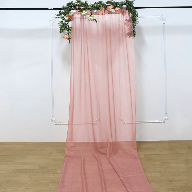 Premium Chiffon Drape Curtain, Durable Flame Resistant Backdrop Panel Ceiling Decoration With Rod Pocket 5ftx14ft