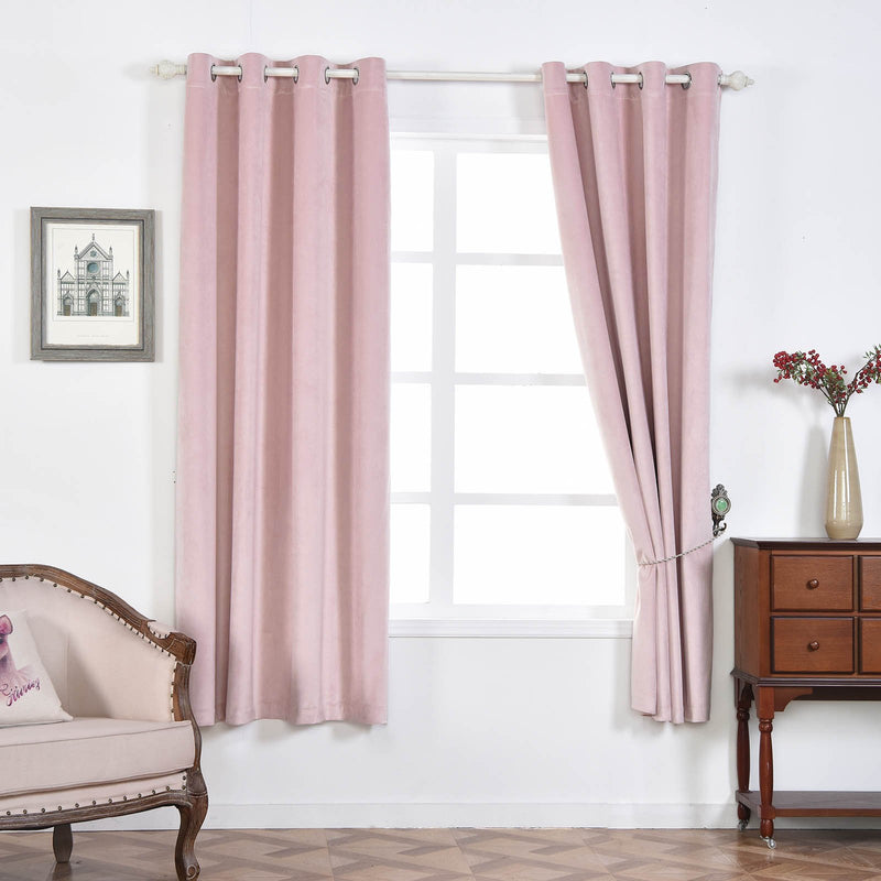 2 Pack Premium Velvet Thermal Blackout Curtains With Chrome Grommet Window Treatment Panels 52