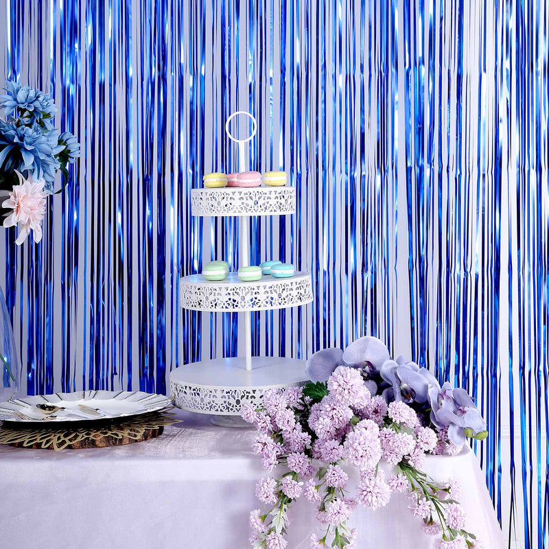 Metallic Tinsel Foil Fringe Curtains For Doorway & Backdrops 8ft