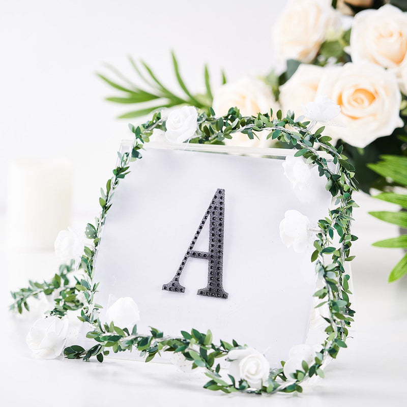 Black Decorative Rhinestone Alphabet Letter Stickers DIY Crafts 4