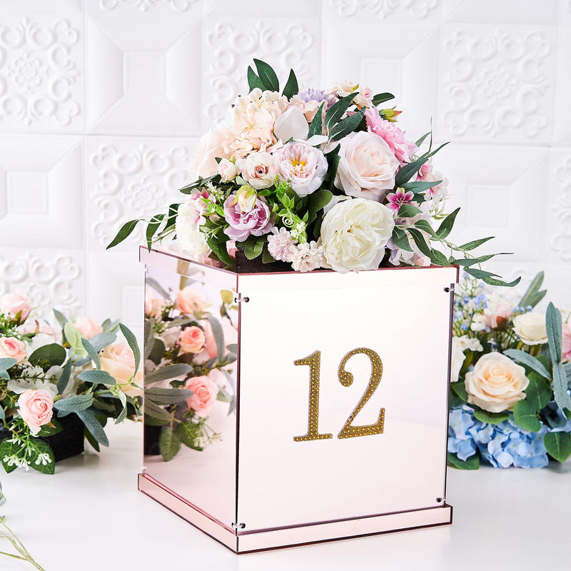 Gold Decorative Rhinestone Number Stickers DIY Crafts 4