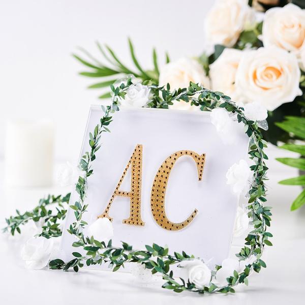 Gold Decorative Rhinestone Alphabet Letter Stickers DIY Crafts 4