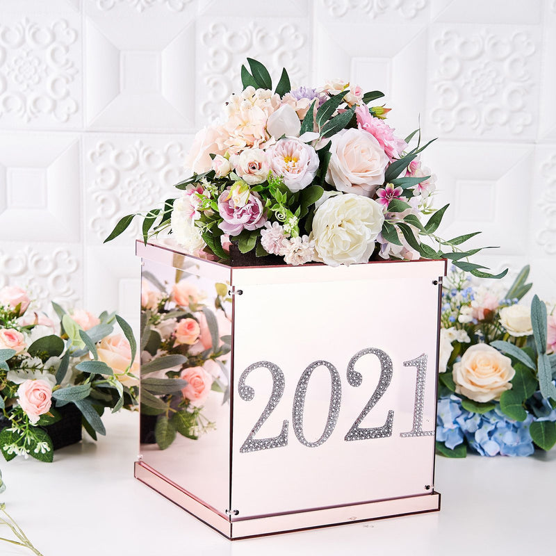 Silver Decorative Rhinestone Number Stickers DIY Crafts 4