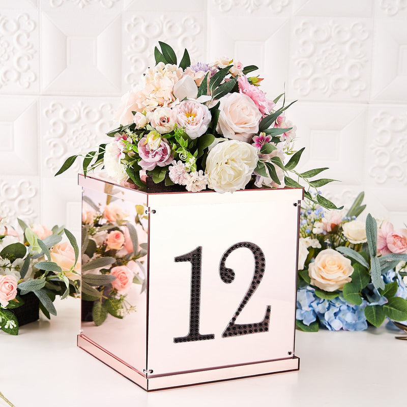 Black Decorative Rhinestone Number Stickers DIY Crafts 6