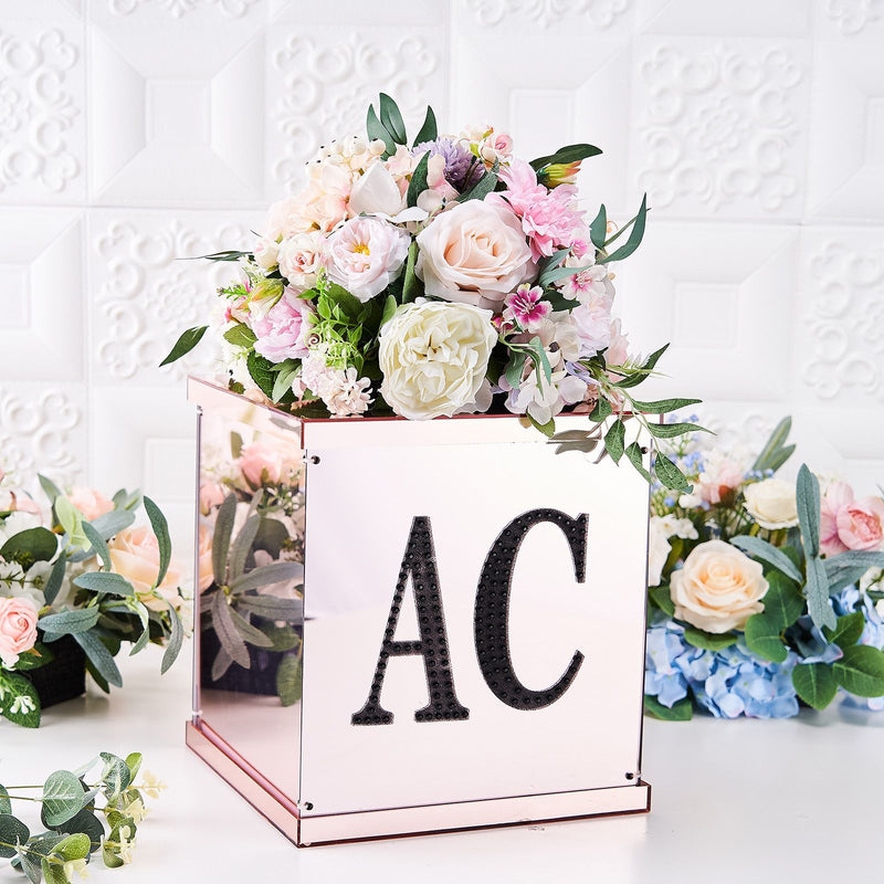 Black Decorative Rhinestone Alphabet Letter Stickers DIY Crafts 6