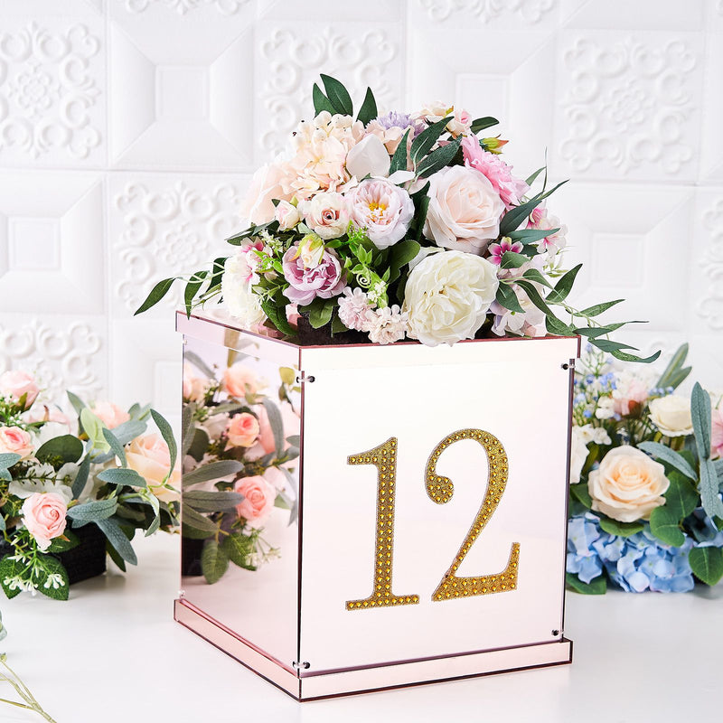 Gold Decorative Rhinestone Number Stickers DIY Crafts 6