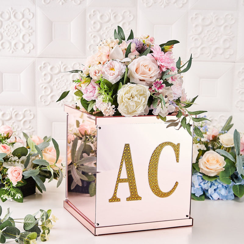 Gold Decorative Rhinestone Alphabet Letter Stickers DIY Crafts 6