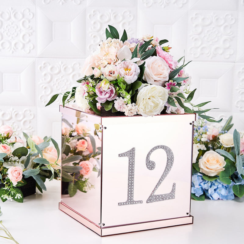 Silver Decorative Rhinestone Number Stickers DIY Crafts 6