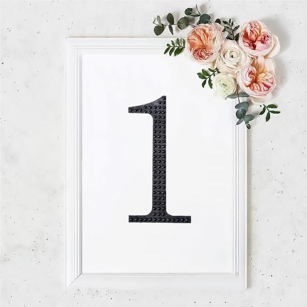 Black Decorative Rhinestone Number Stickers DIY Crafts 8