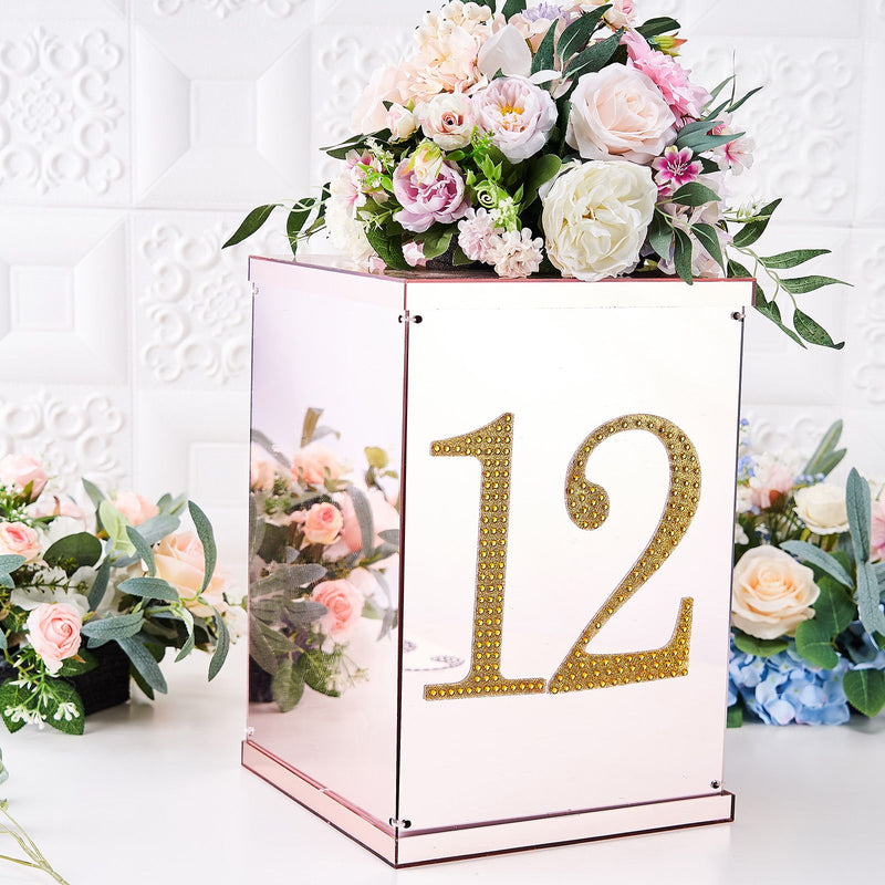 Gold Decorative Rhinestone Number Stickers for DIY Crafts 8