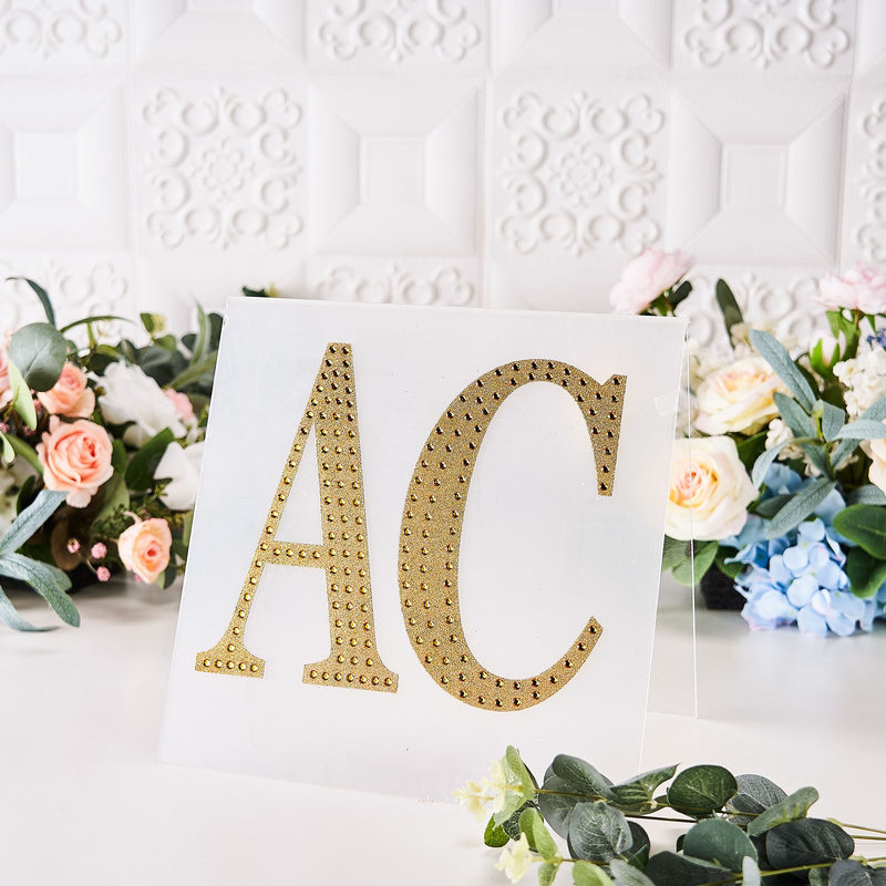 Gold Decorative Rhinestone Alphabet Letter Stickers for DIY Crafts 8
