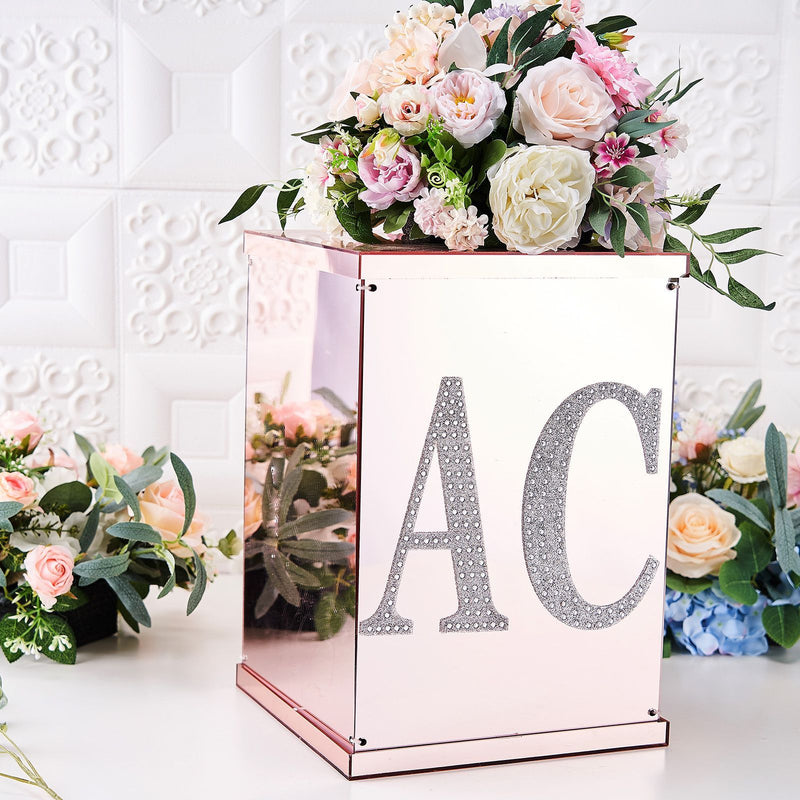 Silver Decorative Rhinestone Alphabet Letter Stickers DIY Crafts 8