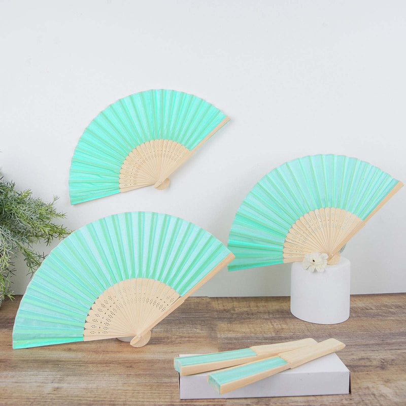 5 Pack Asian Silk Folding Fans