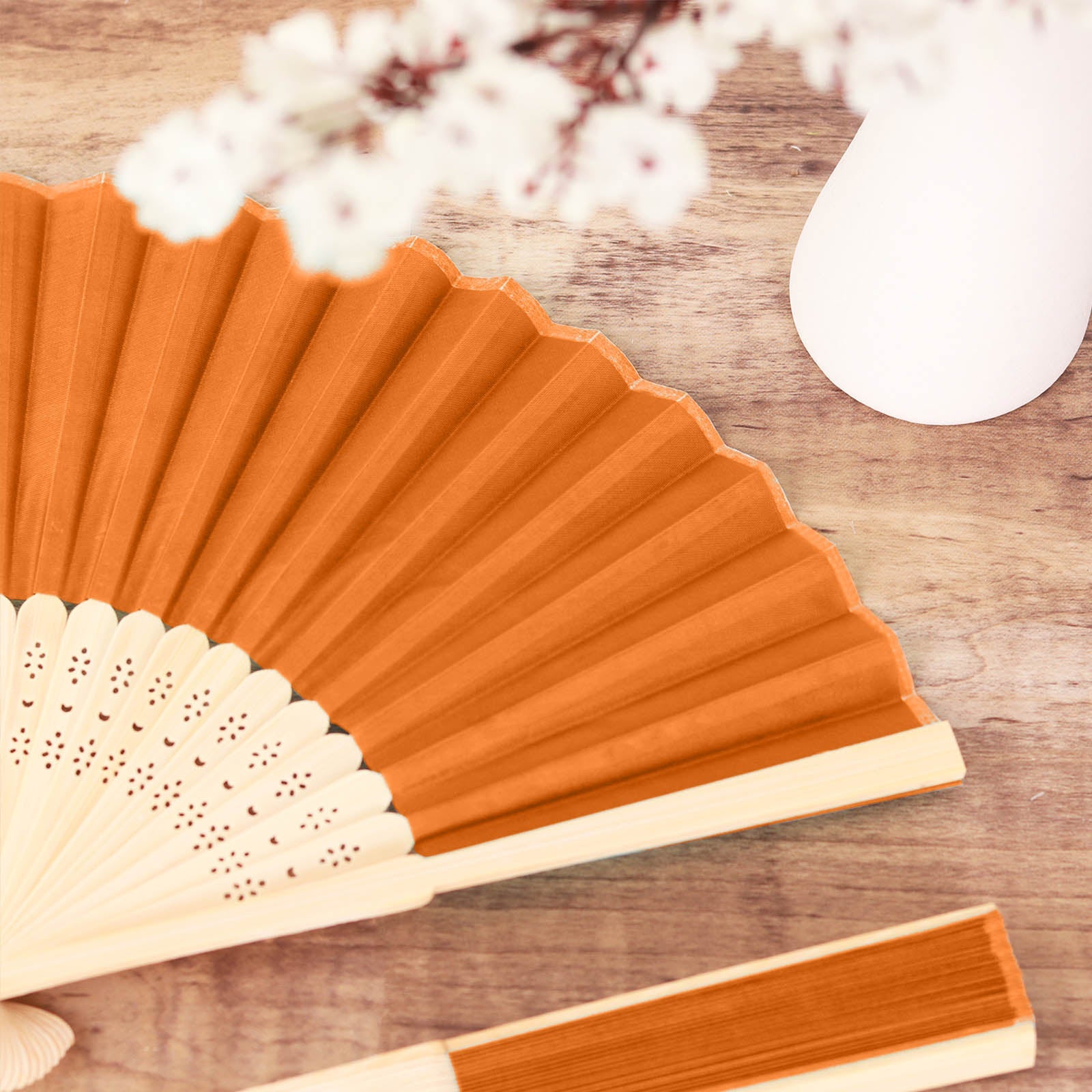 5 Pack Asian Silk Folding Fans eHomemart