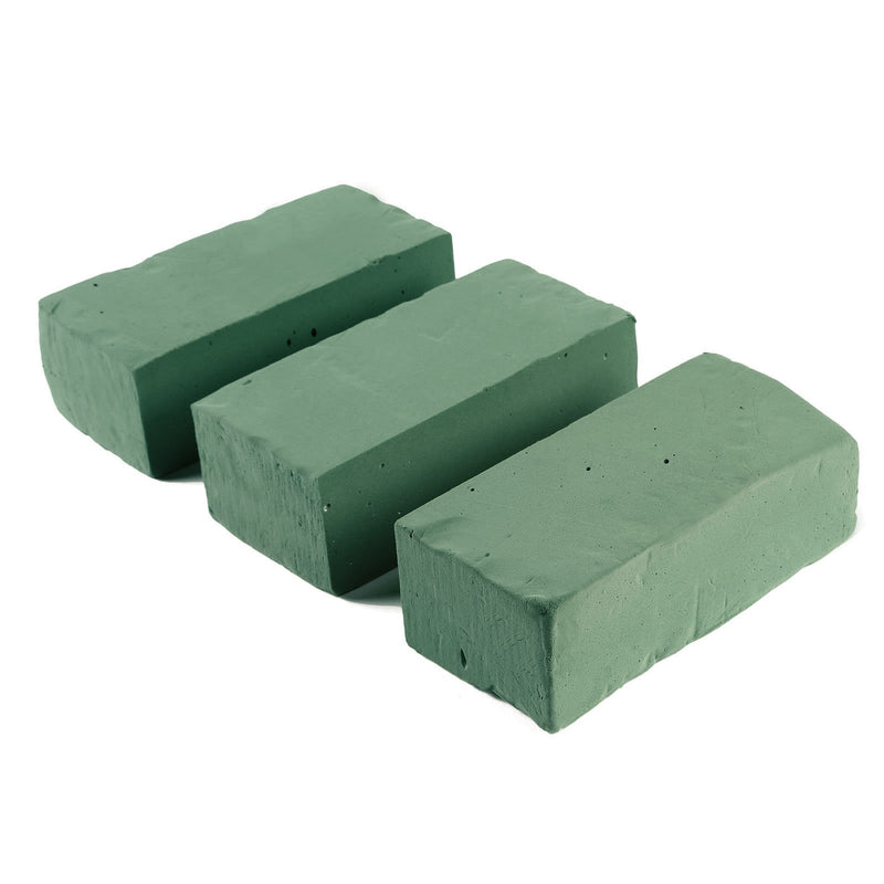 3 Pack | Green Wet Floral Foam Bricks, Flower Arrangement Foam Blocks