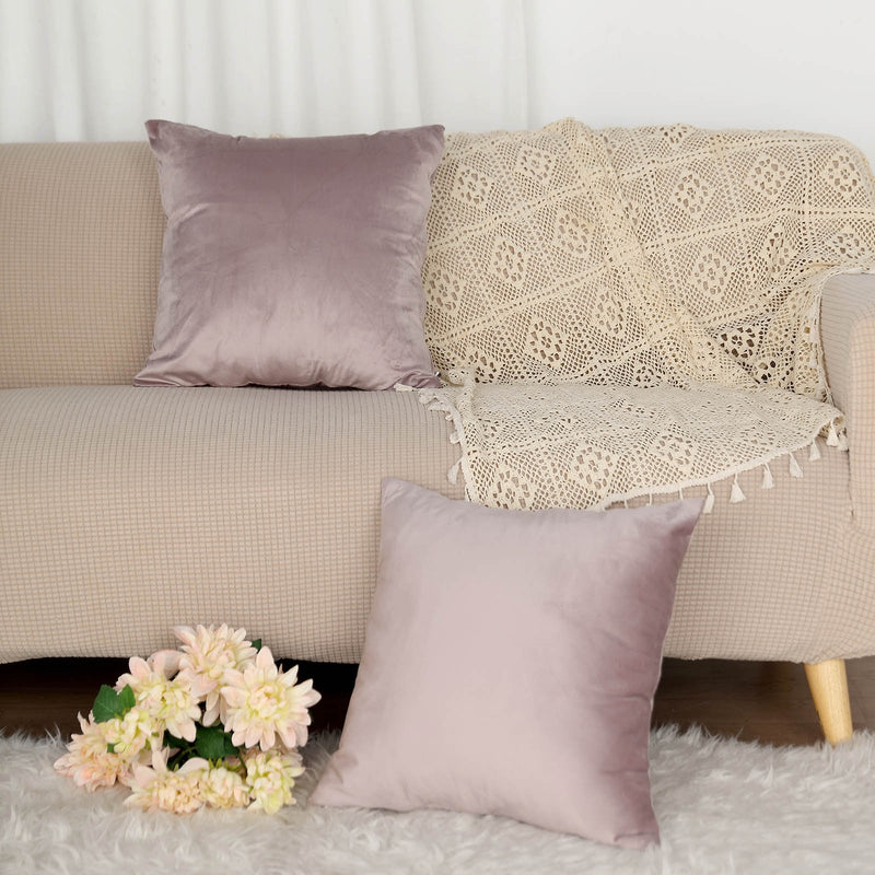 2 Pack Soft Velvet Square Throw Pillow Cover 18