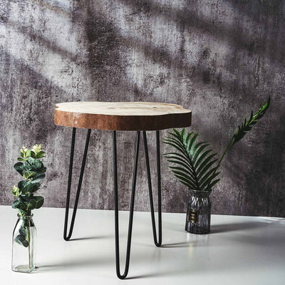 Wood Slice End Table, Wood Slab Coffee Table, Side End Table, Accent Side Table, Wood Slab End Table#material_wood