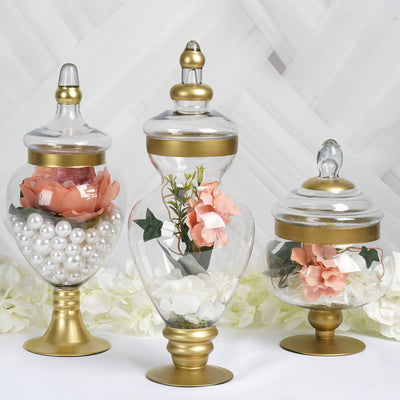 glass apothecary jars, apothecary jar set, apothecary jars with lids, apothecary candy jars, decorative apothecary jars#color_parent