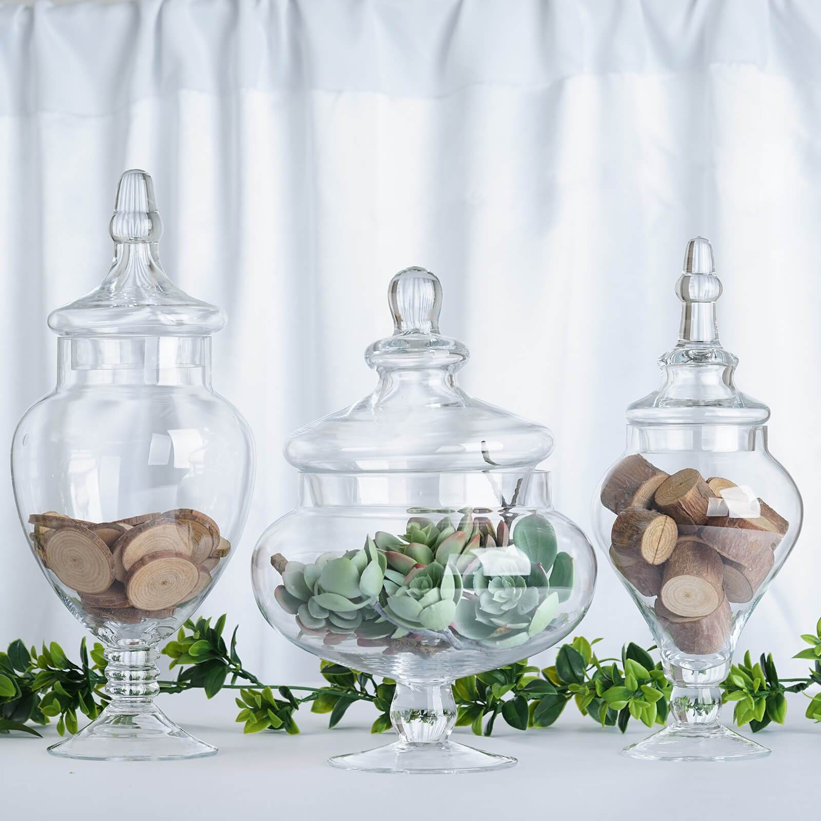 Glass Apothecary Candy Jars With Lids - 10"/12"/14" – eHomemart