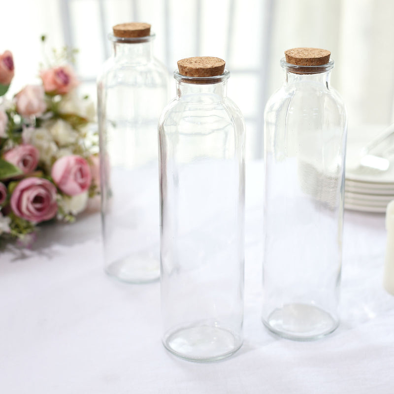 12 Pack Clear Round Glass Storage Jars With Cork Stoppers, Refillable Glass Bottles 9