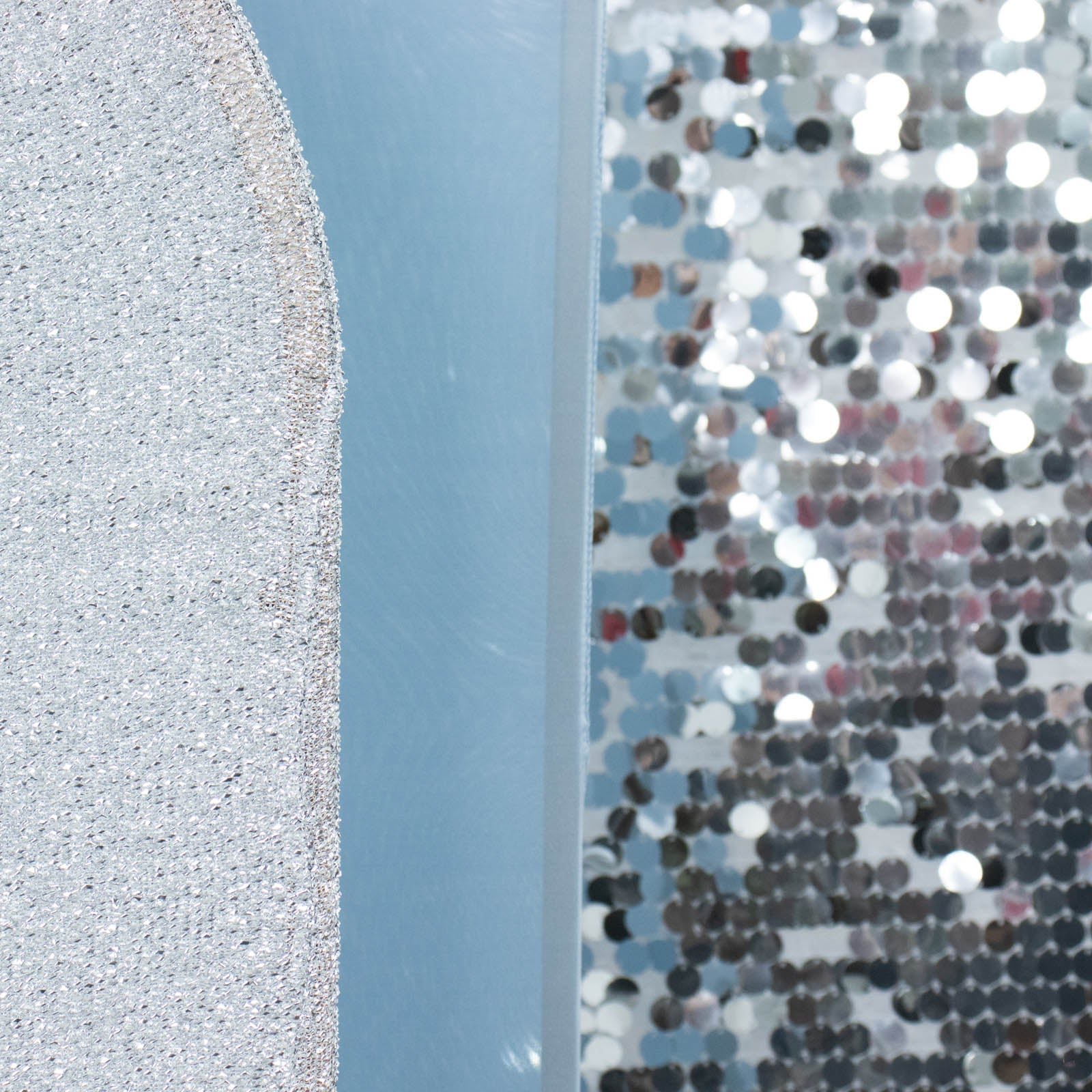 Set of 3 | Dusty Blue / Silver Round Top Fitted Backdrop Stand Covers ...
