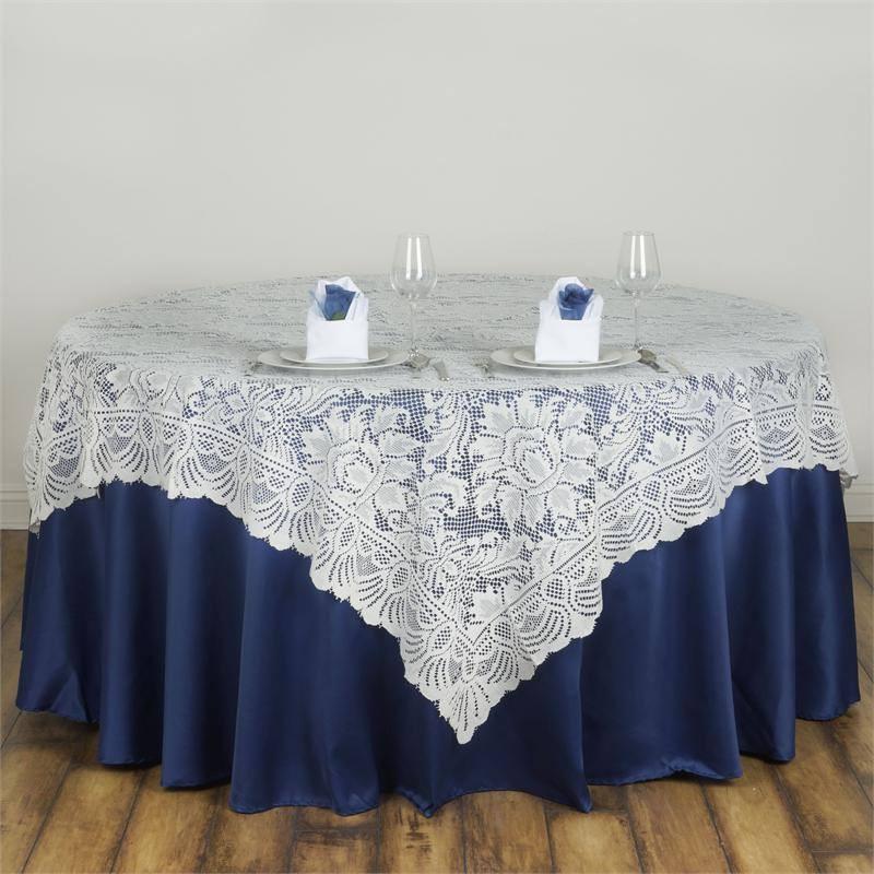 Victorian Lace Square Table Overlay 72