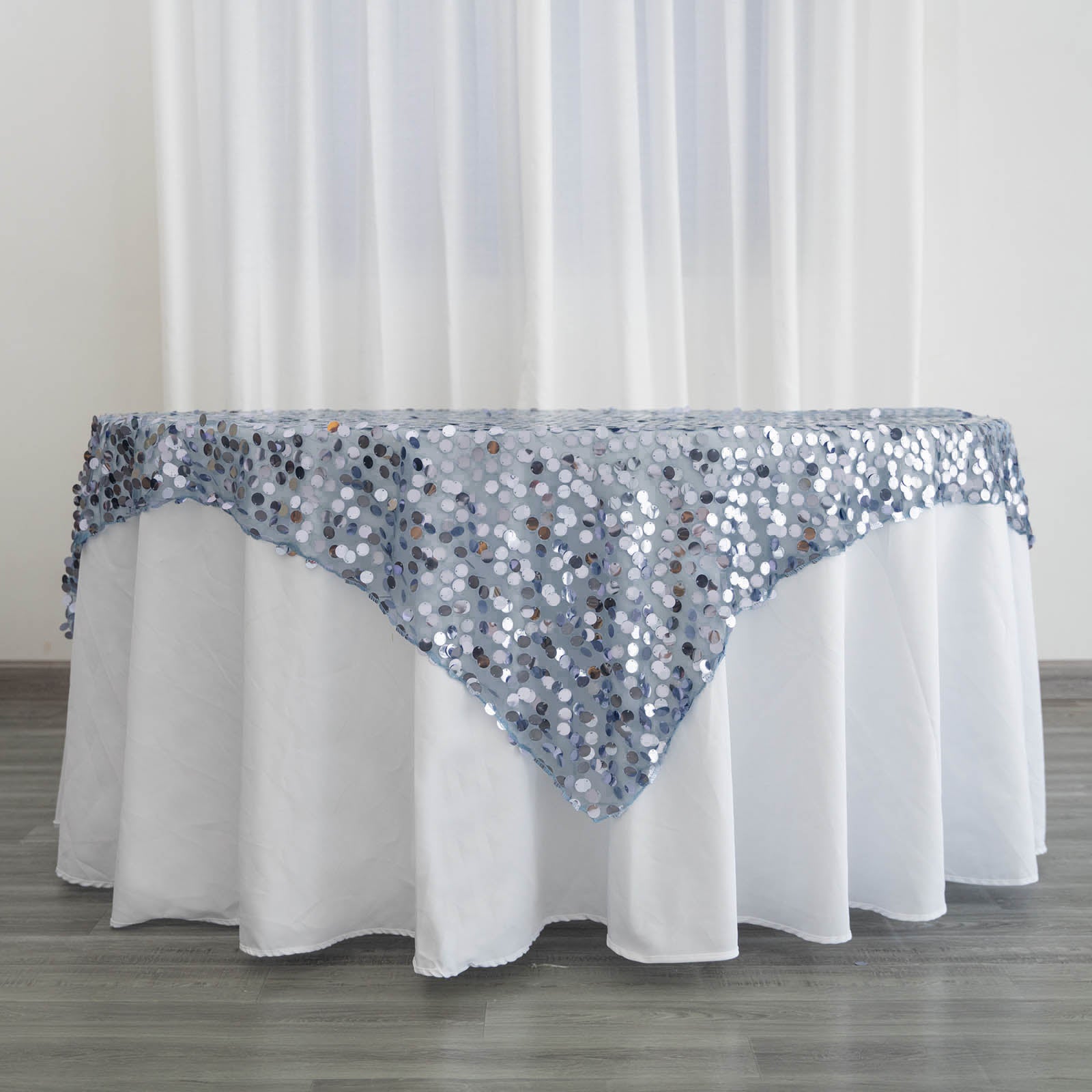 Premium Big Payette Sequin Square Table Overlay - 72"x72" – eHomemart