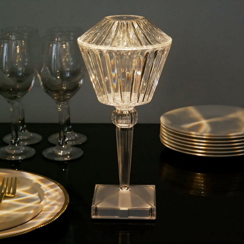 LED Acrylic Crystal Prism Color Changing Cordless Table Lamp, Rechargeable Touch Control Accent Lamp 10