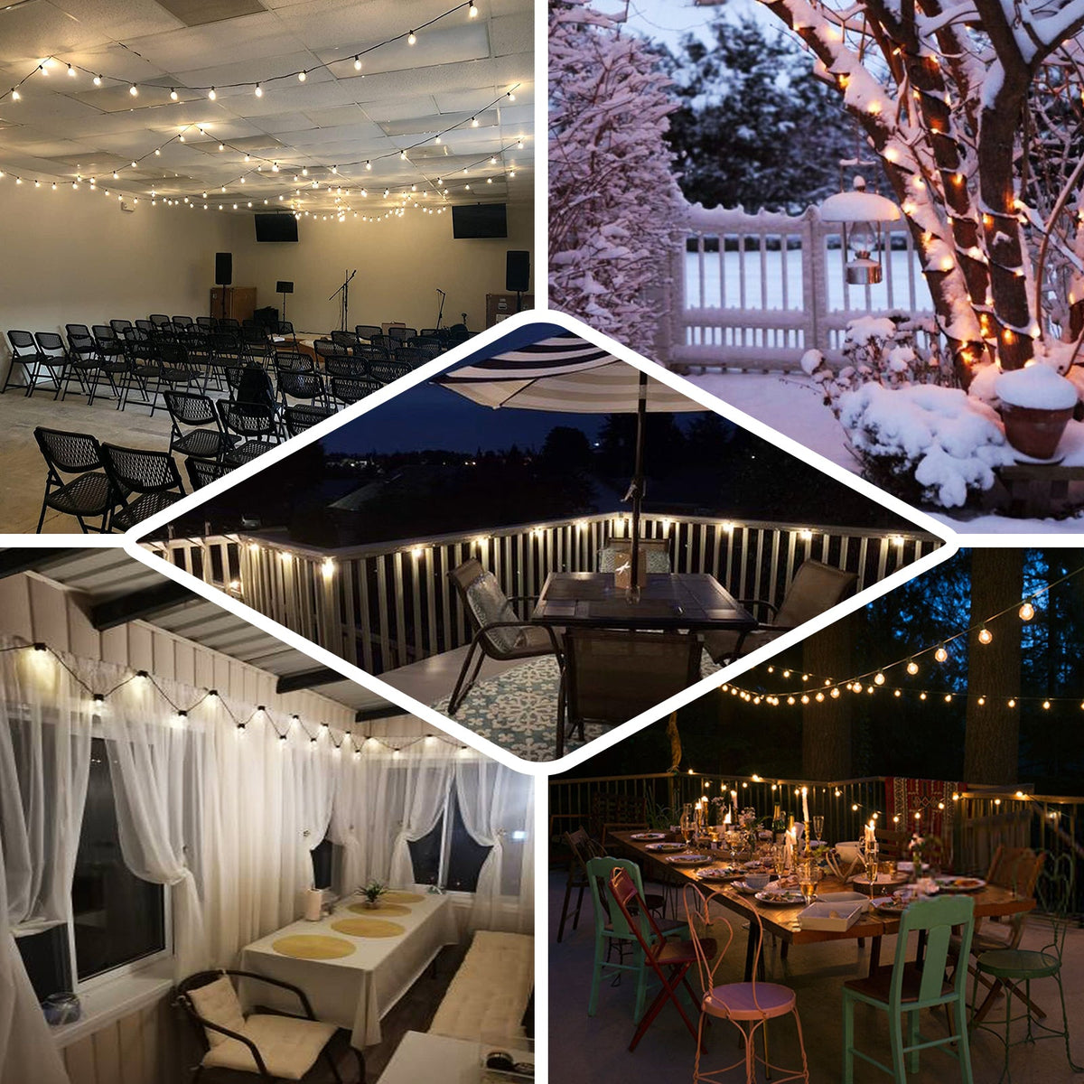 Dimmable Warm White LED String Lights with Remote – eHomemart