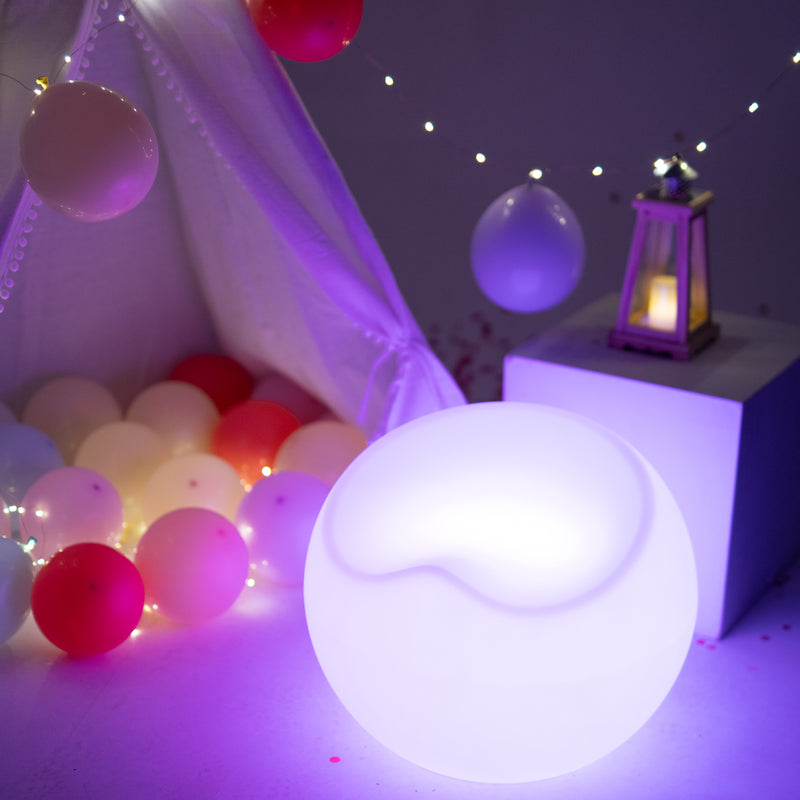 Color Changing LED Light Up Saucer Chair Furniture Stool, Rechargeable Cordless Waterproof With Accessory Bag