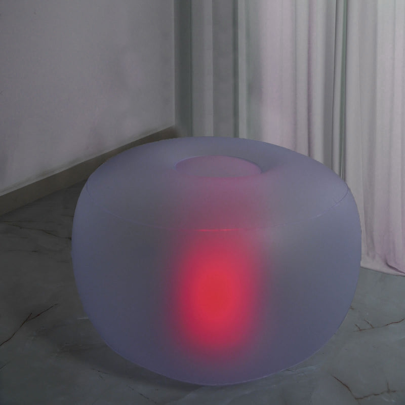 Color Changing LED Light Up Inflatable Pouf Ottoman, Waterproof Illuminated Remote Battery Operated Furniture 22