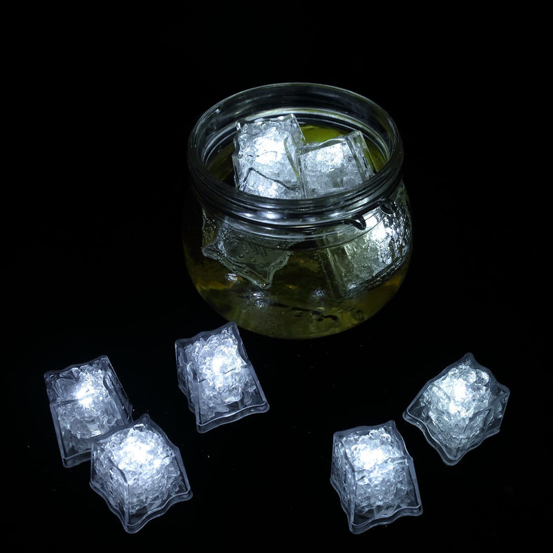 12 Pack | Light Up LED Submersible Ice Cubes, Waterproof with Adjustable Light Modes