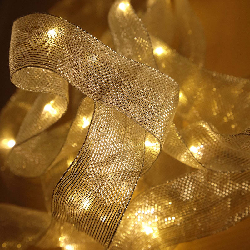 Warm White 30 LED Flat Mesh Ribbon String Lights, 1.5