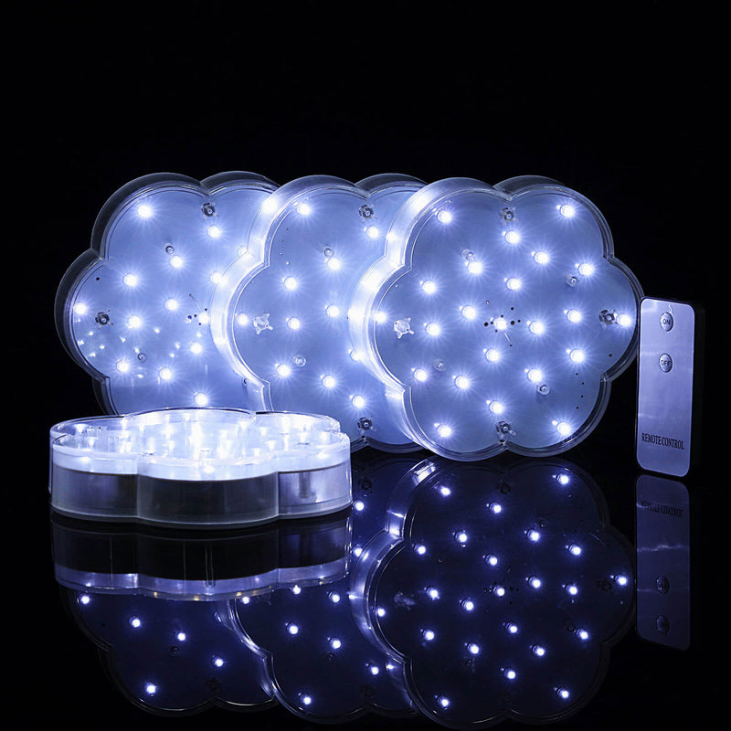 4 Pack Flower Shaped White 23 LED Disc Lights With Remote, DIY Centerpiece Accent Light 6