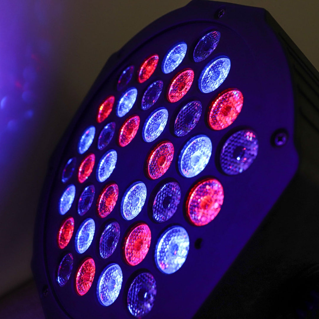 220V Auto Play Party Spotlight W Remote 36 LED DJ Stage Uplight RGB Multi Color Sound Activated Strobe Par Light eHomemart