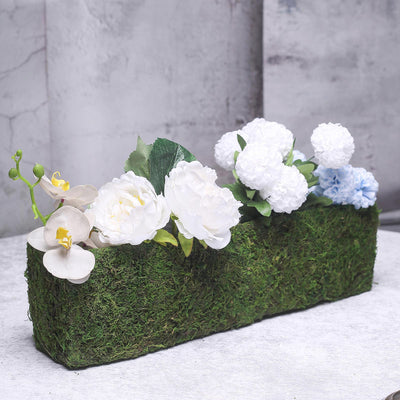 Planter Boxes, Preserved Moss, Long Planter Box, Indoor Planter Box, Moss Baskets#color_green