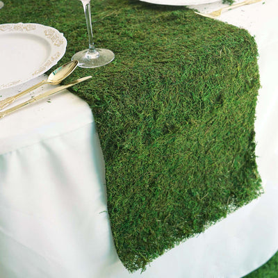 moss table runner, moss table decor, moss mat roll, moss runner, moss roll#color_green