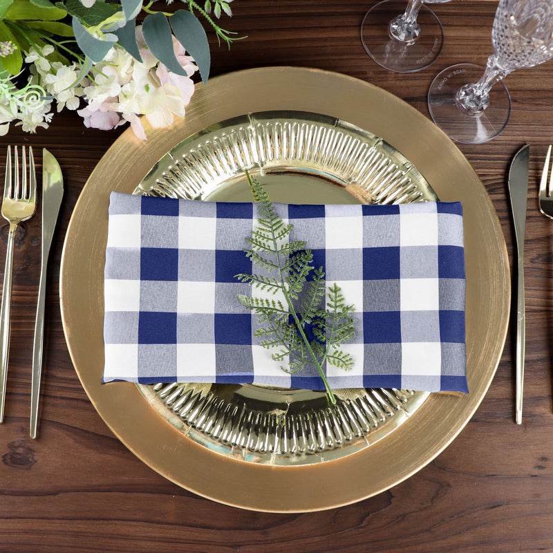 5 Pack Buffalo Plaid Cloth Dinner Napkins, Gingham Style 15
