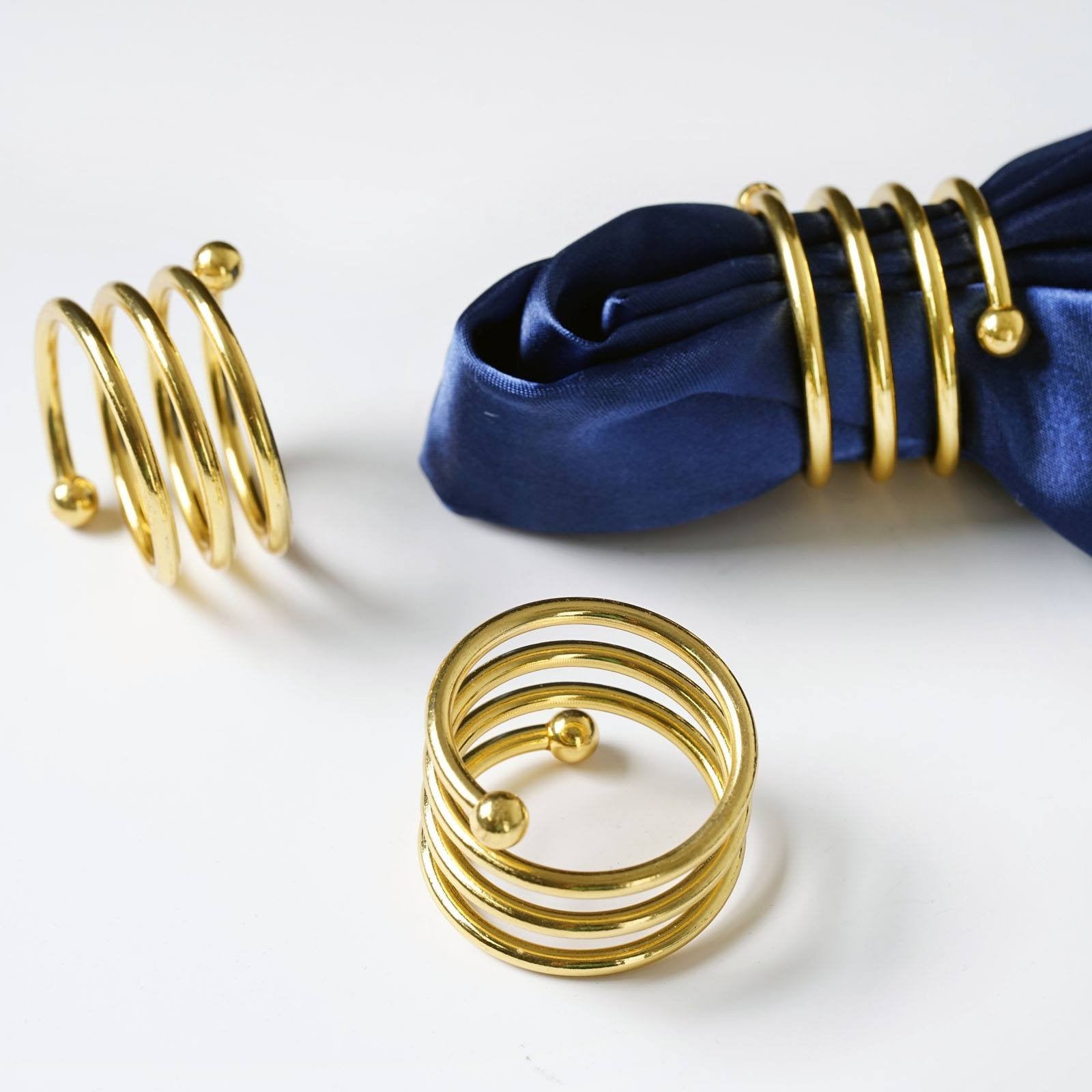 4 Pack Plated Spiral Aluminum Napkin Rings | eHomemart
