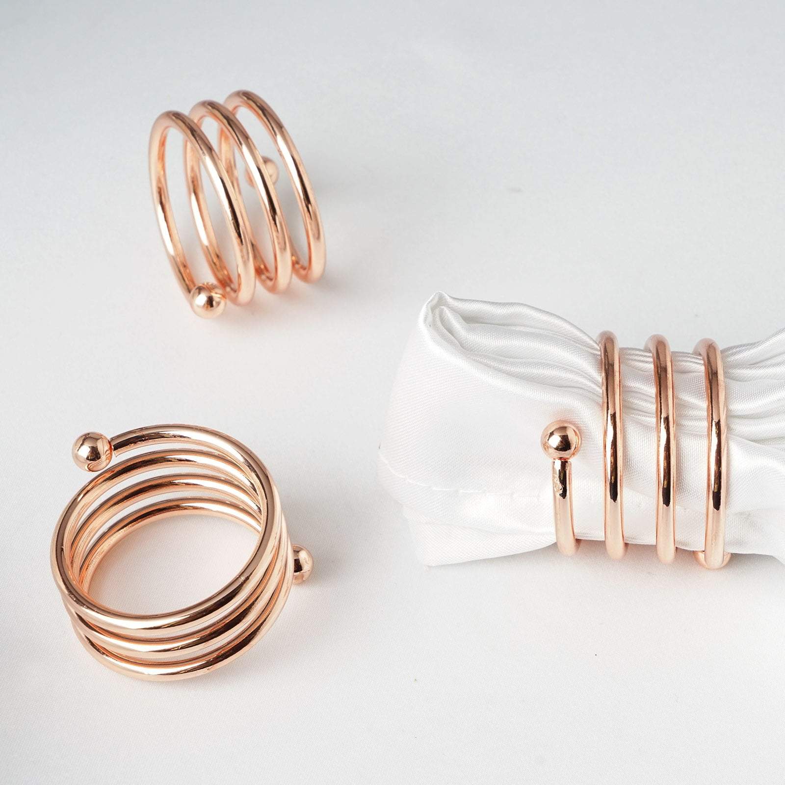 4 Pack Plated Spiral Aluminum Napkin Rings | eHomemart