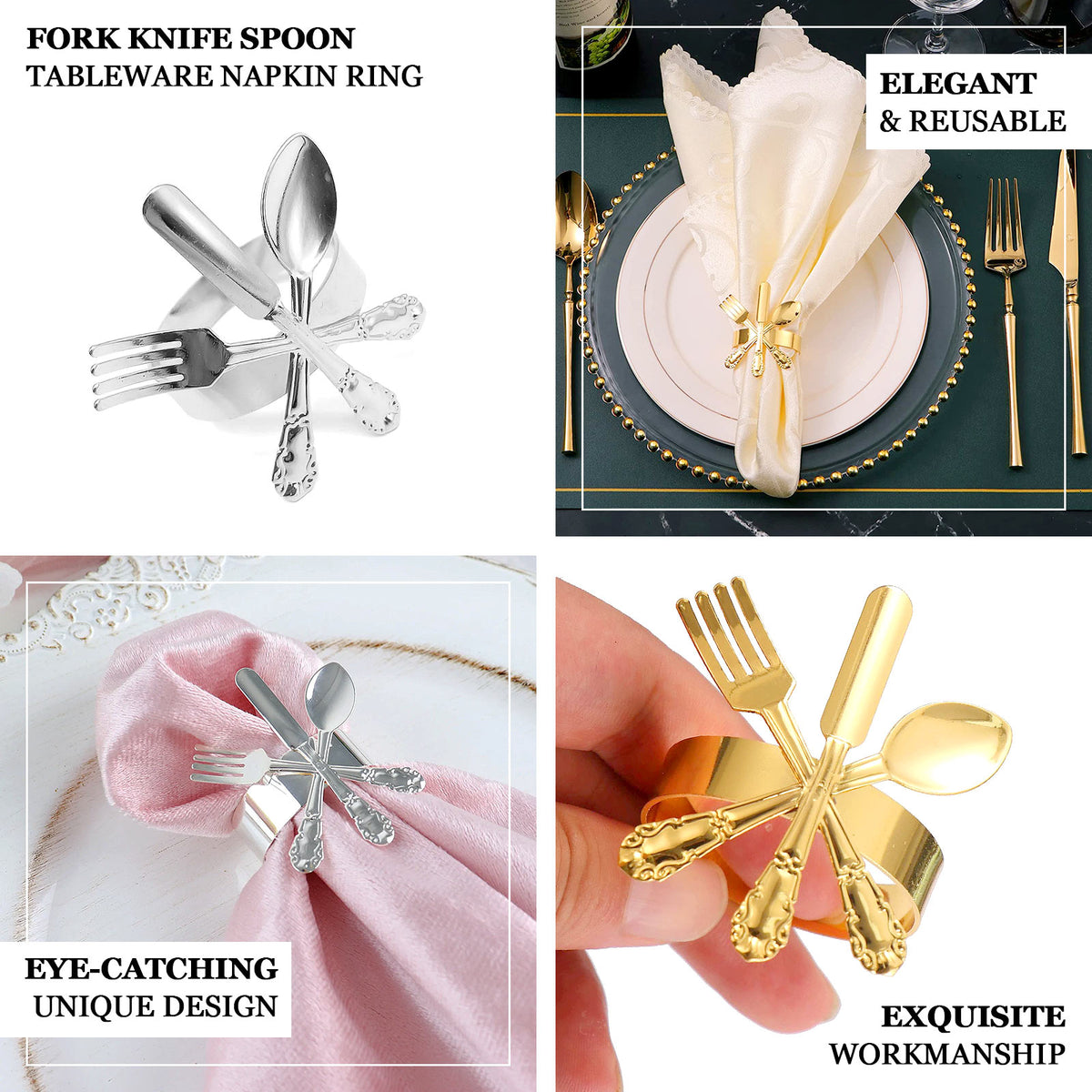 Metal Utensil Themed Napkin Rings – eHomemart
