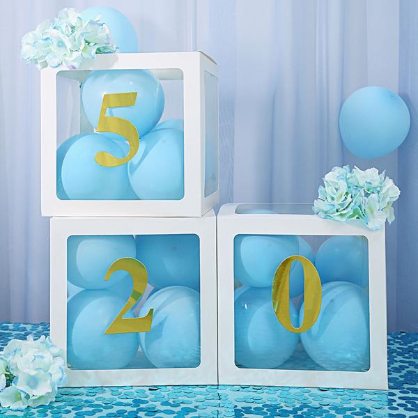 4 Pack Metallic Gold Number Stickers Banner, Customizable Stick on Gold Numbers 5