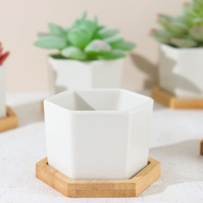 small ceramic planters, white ceramic planters, modern plant pots, geometric planters, aesthetic room decor#color_parent